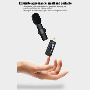 K35 Lavalier Микрофон за намаляване на шума на ревера Безжичен 3,5 мм многопосочен кондензаторен микрофон за камера AUX високоговорител