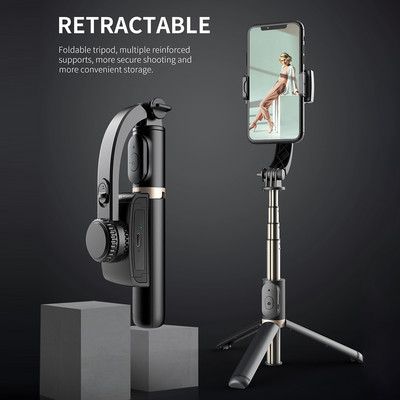 Bluetooth-Compatible Handheld Stabilizer Aluminum Alloy Selfie Stick Stand Telescopic for Phone Holder Video Record