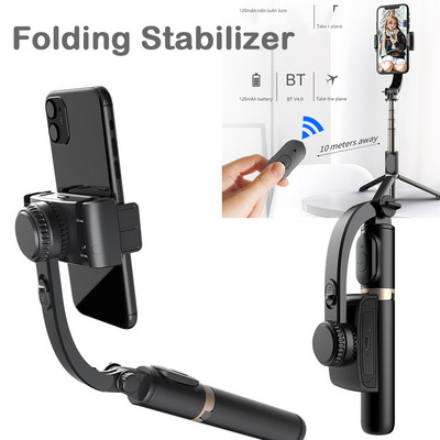 Q08 Bluetooth-Compatible Handheld Stabilizer Aluminum Alloy Phone Tripod Stabilizer Portable for Phone Holder Video Record