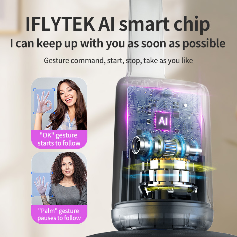 2023. Novo praćenje rotacije od 360° Gimbal stabilizator Monopod Desktop Mini Smart Automatic Tracking za Tiktok live ručni PTZ