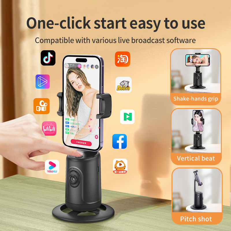 2023. Novo praćenje rotacije od 360° Gimbal stabilizator Monopod Desktop Mini Smart Automatic Tracking za Tiktok live ručni PTZ
