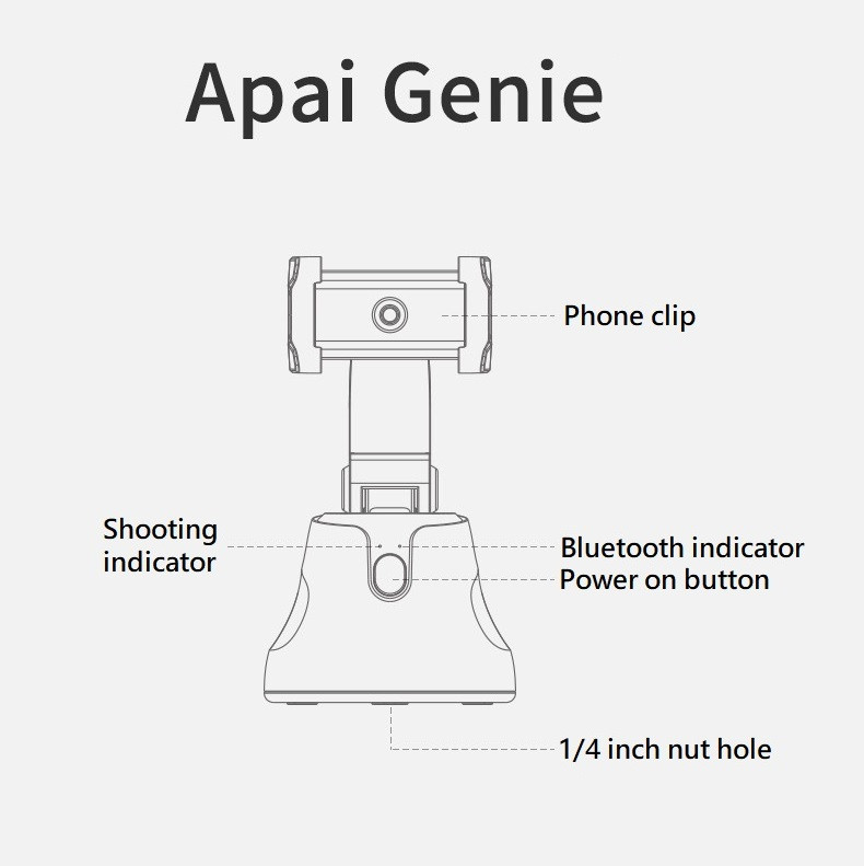 Smart Shooting Gimbal Selfie 360 Rotation All-round Auto Face Object Tracking za GoPro pametni telefon Kamera Vlog Live Selfie Stick