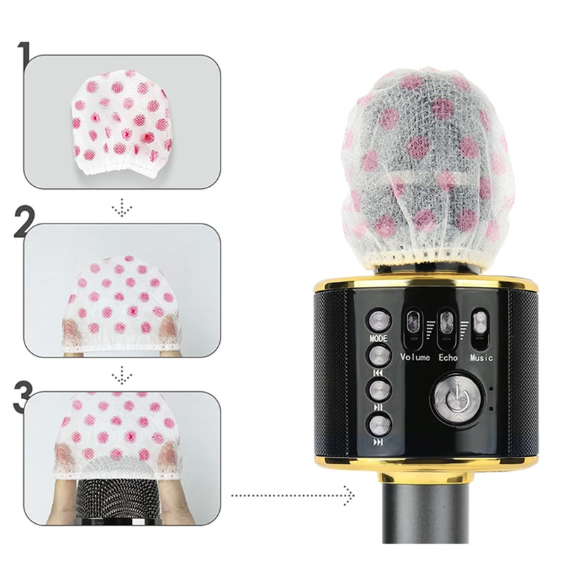 Navlake za mikrofone za jednokratnu upotrebu od 200 komada - netkane zaštitne navlake za vjetrobran za karaoke mikrofone i filtere za mikrofone