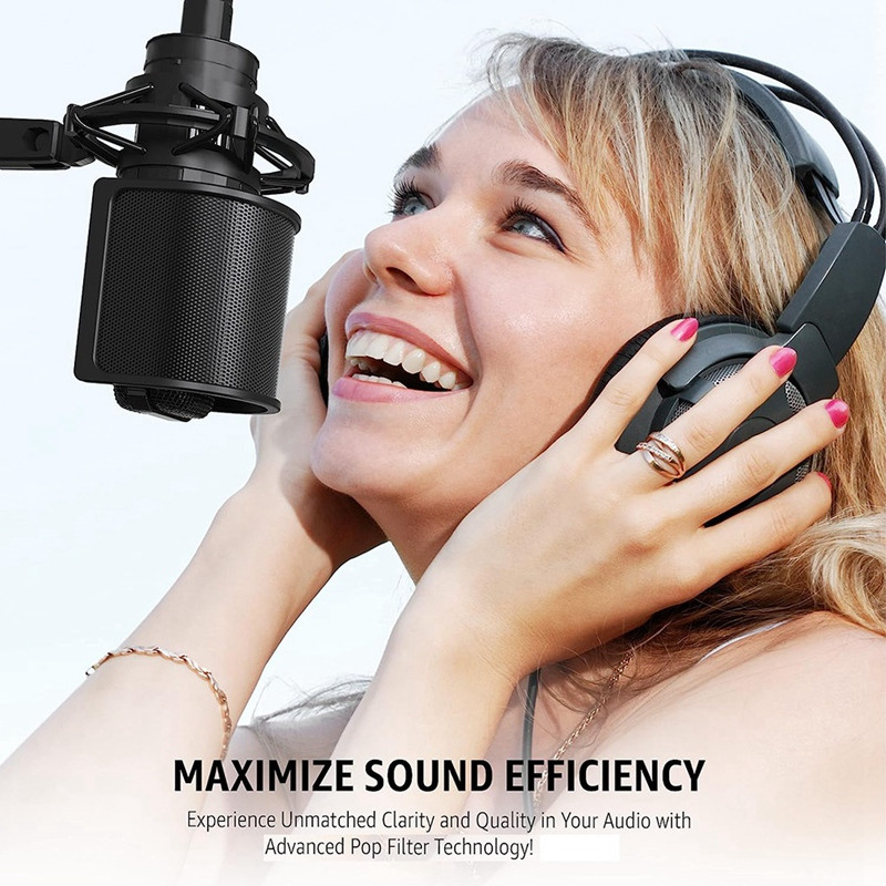 Filtar za mikrofon, zaslon za mikrofon s metalnom mrežom i pjenastim filtrom, štitnici za buku, dodaci za mikrofon