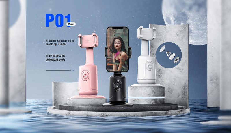 Držač mobilnog telefona Inteligentno AI prepoznavanje lica Karakter Dinamičko praćenje 360° Panoramsko praćenje mobilnog telefona Anti-shakeF