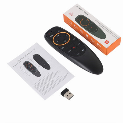 G10S Air Mouse Balss vadība ar žiroskopu sensoru spēli 2,4 GHz bezvadu viedā tālvadības pults G10 Pro X96 H96 MAX A95X F3 Android TV Box