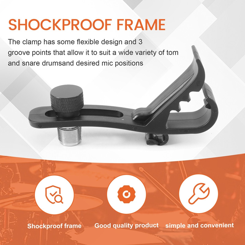 3 kom. Podesiva kopča, kopča za bubanj, držač mikrofona otporan na udarce, stezaljka za držač mikrofona, dodatna oprema