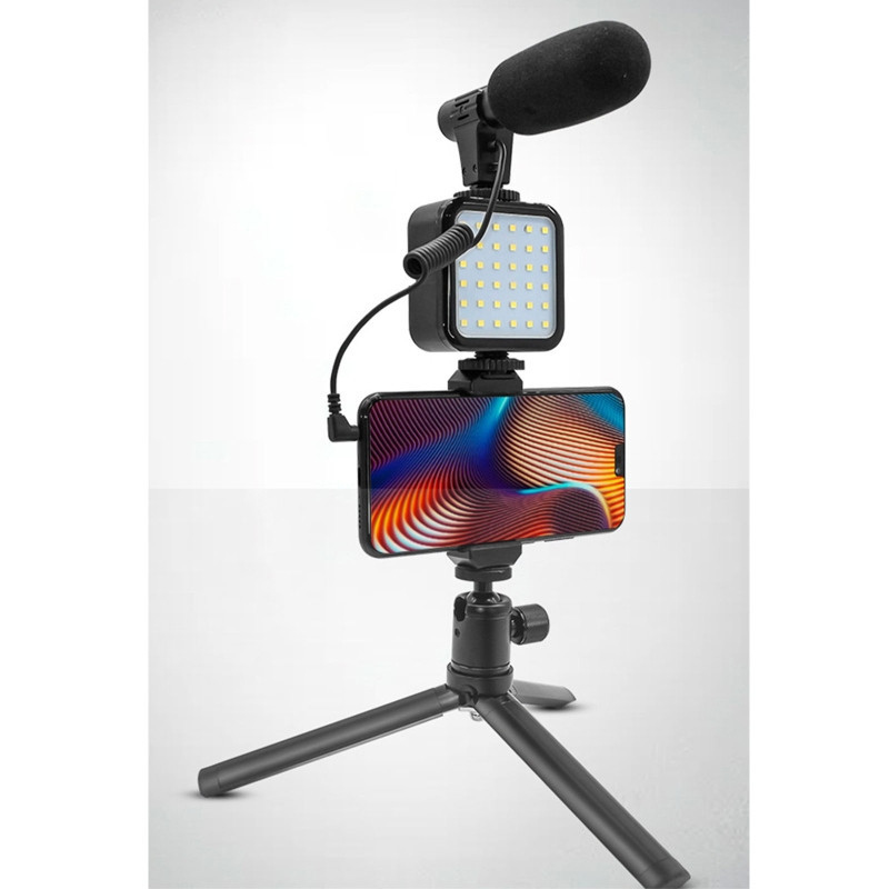 Mini salokāms statīvs, pārnēsājams Vlog Travel Selfie Stick standarta 1/4 skrūvējams vītnes stiprinājuma kronšteins Fill Light Smart Pho