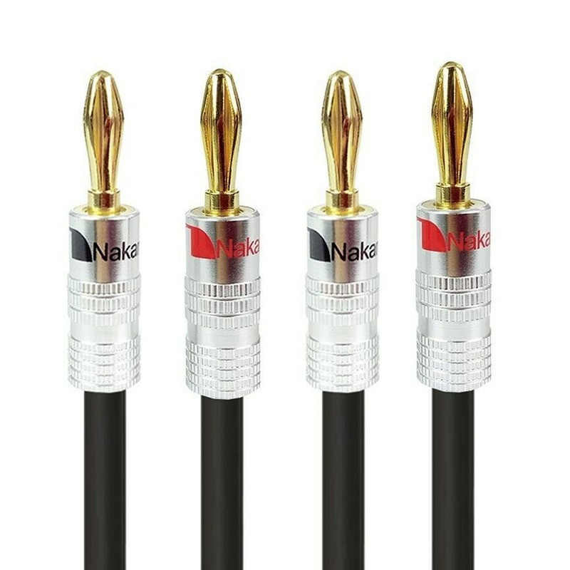 8 kom Nakamichi BANANA UTIKAČI 24K pozlaćeni 4 MM banana konektor s navojnom bravom za audio utičnicu, utikači za zvučnike Crni i crveni