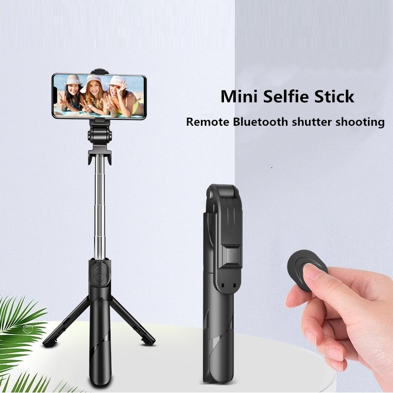 Stick pentru selfie bluetooth fără fir lumina de umplere declanșator cu telecomandă mini trepied cameră de mișcare trepied pentru telefoane mobile