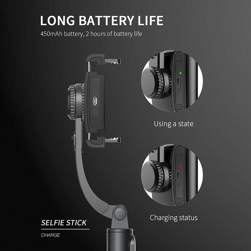 Q08 Handheld Gimbal Smartphone Bluetooth Handheld Stabilizer with Tripod selfie Stick Folding Gimbal for Smartphone Phone