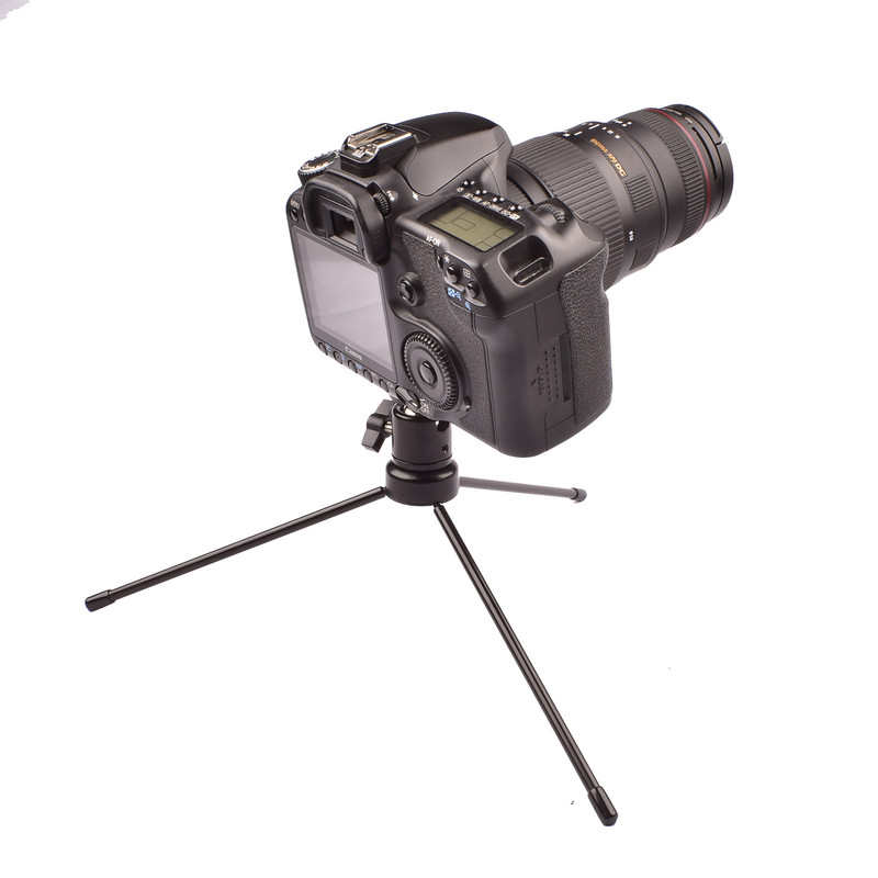 Lightdow Mini prijenosni metalni stolni tronožac s 1/4" nosačem na vijke + Q29 kuglasta glava + telefonska kopča za digitalne fotoaparate, mobitele