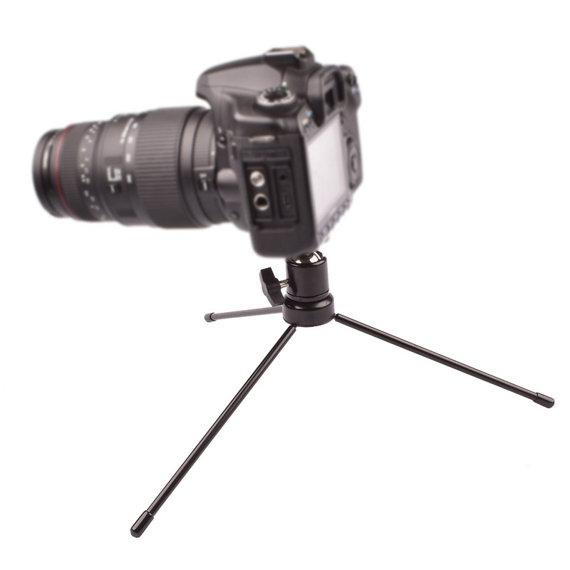 Lightdow Mini prijenosni metalni stolni tronožac s 1/4" nosačem na vijke + Q29 kuglasta glava + telefonska kopča za digitalne fotoaparate, mobitele