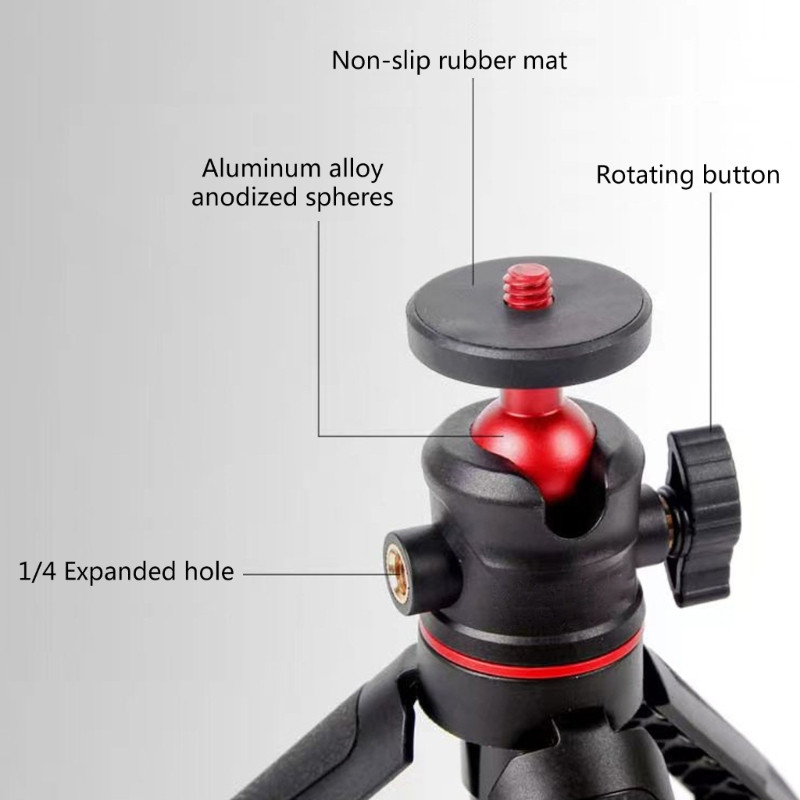 448F lauaarvuti statiivi alus, 3 tasandit reguleeritav 360° kuuliga pikendatav selfie stick