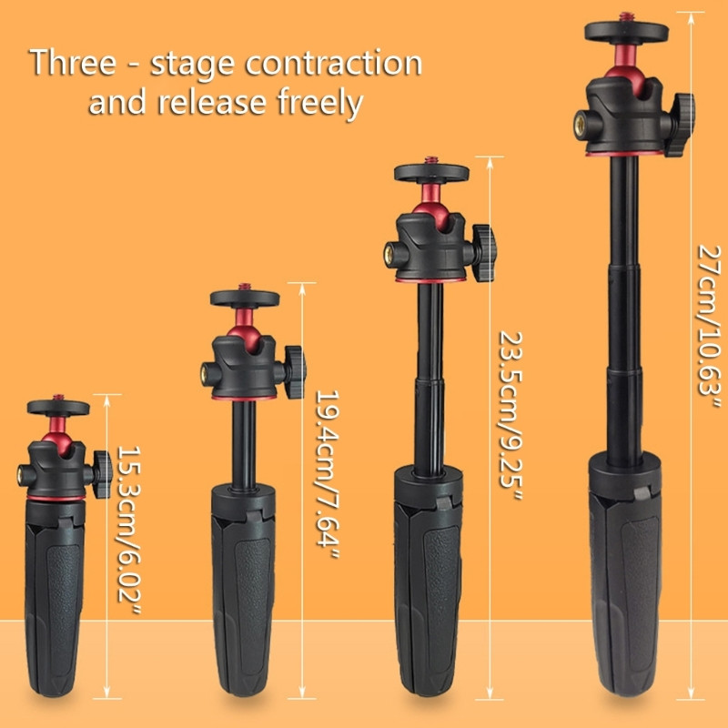 448F lauaarvuti statiivi alus, 3 tasandit reguleeritav 360° kuuliga pikendatav selfie stick