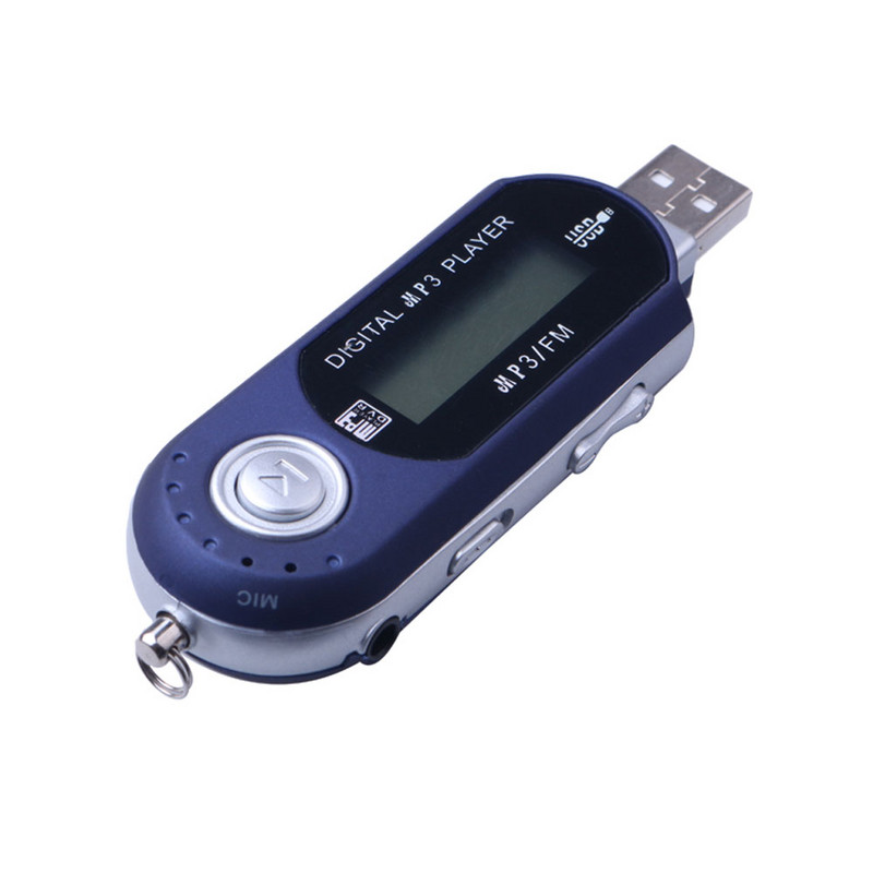 Mini USB MP3 mūzikas atskaņotājs digitālā LCD ekrāna atbalsts 32GB TF karte un FM radio ar mikrofonu melns zils MP3 atskaņotājs