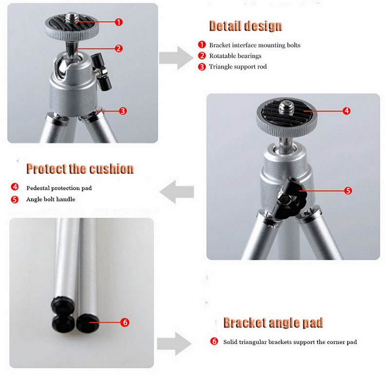 Universalus mini trikojo stalinio kompiuterio rankenos stabilizatorius, skirtas iPhone skaitmeninei kamerai, automatinio laikmačio telefono laikiklis Reguliuojamas stalinis stovas