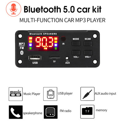 2*25W 50W stiprintuvas Automobilio garso USB TF FM radijo modulis Bluetooth 12V MP3 WMA dekoderio plokštė MP3 grotuvas su nuotolinio valdymo pultu
