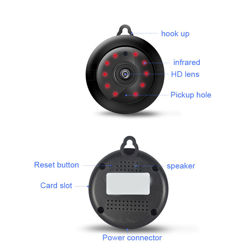 Pametan život Mini kamera WIFI Sigurnost Kuća Kuća Dadilja Video nadzor CCTV Unutarnji bežični 720P HD noćni vid Puni prikaz