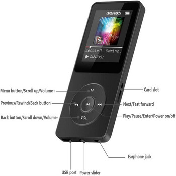 Мини MP3 плейър Bluetooth-съвместим високоговорител 1,8-инчов Mp4 Fm радио Ултратънък ученически HiFi музикални плейъри Записваща електронна книга Спорт