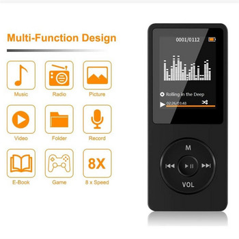 Mini Mp3 Player Πολυλειτουργικές συσκευές αναπαραγωγής μουσικής E-book Εγγραφή ηλεκτρονικής κάρτας μνήμης 1,8 ιντσών TFT Οθόνη FM Stereo Radio