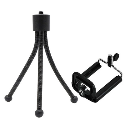 Mini rugalmas háromlábú hordozható, könnyű formájú okostelefon tartó asztali asztali kamerák Go Pro 1/4 csavaros tartótartók