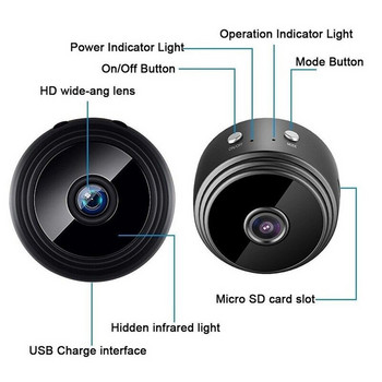 A9 Безжична мини камера Силна магнитна стойка Камера за засичане на движение 150 градуса широкоъгълно нощно виждане