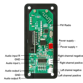 2*25W 50W усилвател MP3 плейър декодер платка 5V-18V Bluetooth 5.0 кола FM радио модул поддръжка TF USB AUX 3.5 WMA плейър декодер