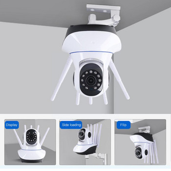Охранителни камери 3,6 мм обектив Въртящи се на 360 градуса Изчерпателен зрителен ъгъл Wi-Fi In-frared Нощен изглед с висока разделителна способност 1080p