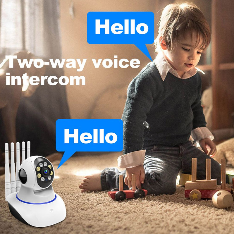 Sigurnosne kamere Lens od 3,6 mm Rotacija od 360 stupnjeva Sveobuhvatni kut gledanja Wi-Fi Infracrvena noćni prikaz visoke razlučivosti 1080p