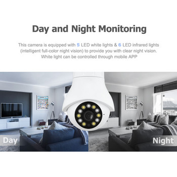 Bulb Wireless WIFI Surveillance Camera Auto Tracking 360° Outdoor PTZ IP Camera 25M Night Vision Video Camera Security