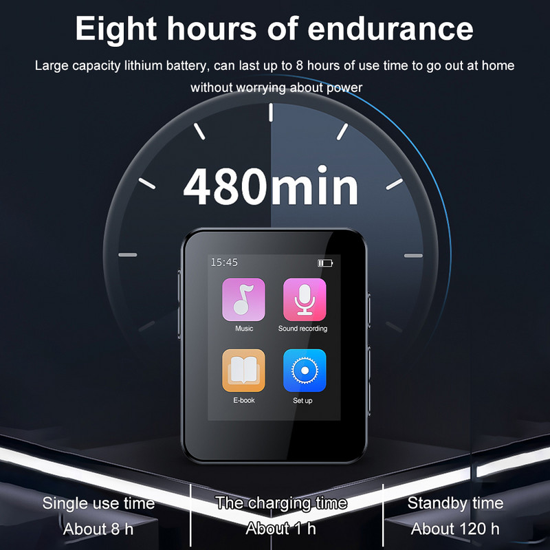 MP3 zenelejátszó külső lejátszás Walkman MP4 Compact hordozható mini P4 képernyővel behelyezhető kártya/felvétel/többfunkciós