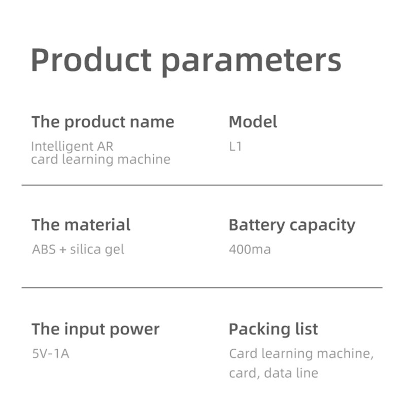 Slatka crtana pametna AR kartica Stroj za učenje Stroj za kartice za opismenjavanje Igračka za rano obrazovanje Poklon