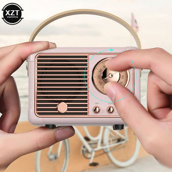 Ретро безжичен Bluetooth-съвместим високоговорител Vintage FM радио Преносим USB интерфейс Класическа декорация Високоговорители Музикален плейър