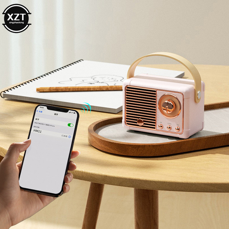 Retro belaidis „Bluetooth“ suderinamas garsiakalbis Vintage FM radijas Nešiojamas USB sąsaja Klasikinis dekoravimas Garsiakalbiai Muzikos grotuvas