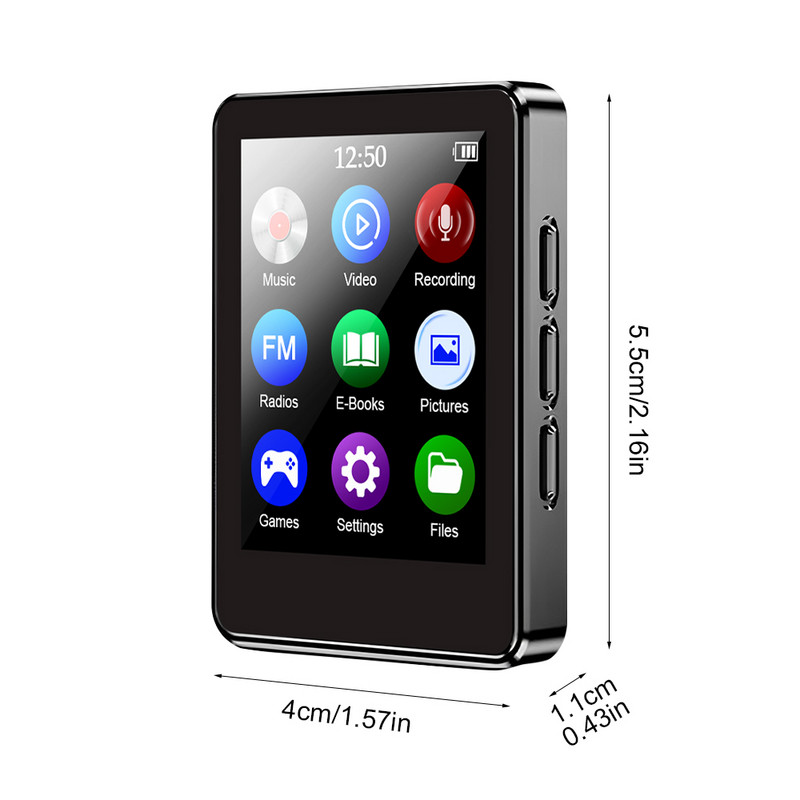 2023. gada jauns MP3 atskaņotājs Bluetooth 4.2 pilnekrāna Walkman portatīvais sporta HIFI mūzikas atskaņotājs MP4 video atskaņotājs FM/e-grāmata/rakstītājs Mp3