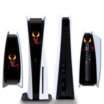 Marvel Spider Man Venom sānu uzlīme Playstation PS5 CQ digitālajai konsolei vidējās daļas saimniekdatora gaismas joslas ādas uzlīme Vinila uzlīme