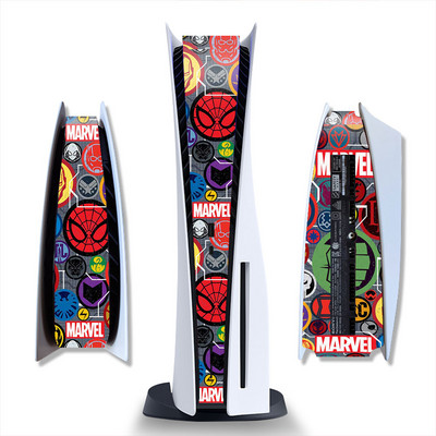 Marvel Spider Man Venom sānu uzlīme Playstation PS5 CQ digitālajai konsolei vidējās daļas saimniekdatora gaismas joslas ādas uzlīme Vinila uzlīme