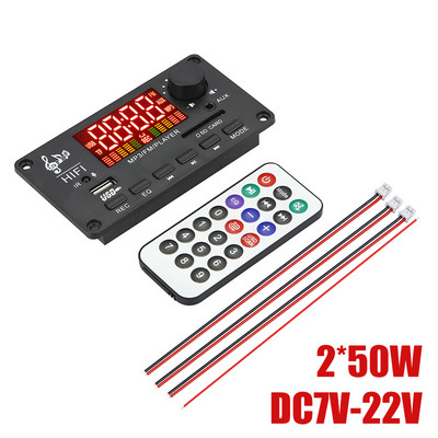 DC 8V-24V 2X60W võimendi MP3 dekoodri tahvel 120W auto MP3 mängija Bluetooth V5.0 USB moodul FM AUX raadio salvestus kõlarile
