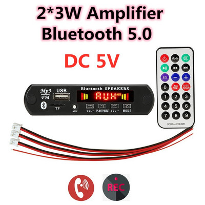 modul bluetooth 5V mp3 radio bluetooth fm usb mp3 amplificator mașină radio FM modul suport FM TF USB AUX Mâini libere înregistrare apel