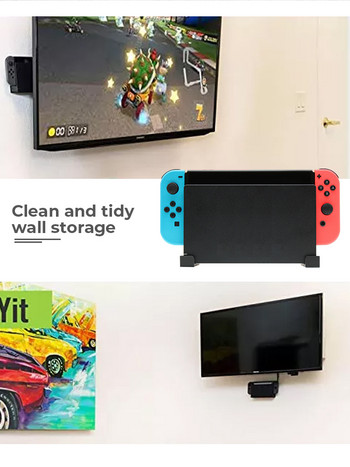 DATA FROG Стойка за монтаж на стена, пръстени, закачалка, стенопис, стойка за Nintendo Switch Joycon Oled TV Base Докинг контролер Аксесоари