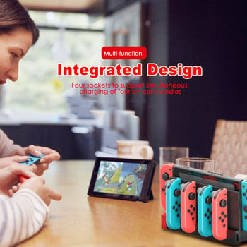 За превключвател OLED Joy Con Controller Charger Dock Stand Stand Holder за Nintendo Switch NS Joy-Con Game Support Charging Dock