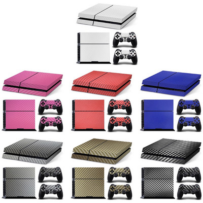 Konzol szénszálas bőr matrica csomagolás vezérlő porálló vinil borító matrica fogantyú védő tokhoz PS4 héjhoz