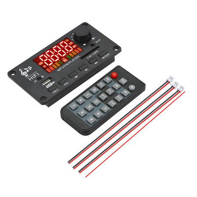 2x50W 100W stiprintuvas Bluetooth 5.0 MP3 grotuvas WAV dekoderio lenta 12V automobilio FM radijo modulio palaikymas TF USB AUX laisvų rankų įrangos skambučių įrašas