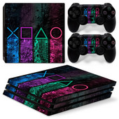 GAMEGENIXX Skin Sticker Geometry Protective Vinyl Decal Cover za PS4 Pro konzolu i 2 kontrolera