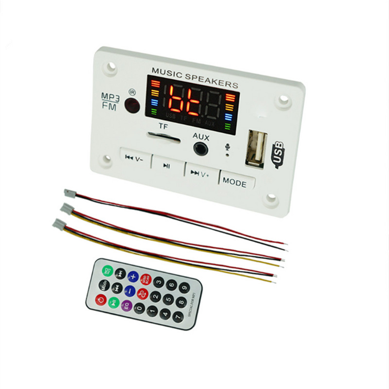 Spalvotas ekranas belaidis automobilinis su Bluetooth suderinamas 5.0 MP3 WMA dekoderio plokštės garso modulis USB TF FM garso radijo modulis MP3 garsiakalbis