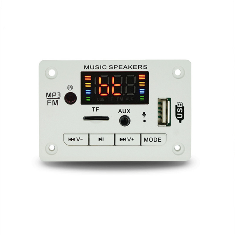 Spalvotas ekranas belaidis automobilinis su Bluetooth suderinamas 5.0 MP3 WMA dekoderio plokštės garso modulis USB TF FM garso radijo modulis MP3 garsiakalbis