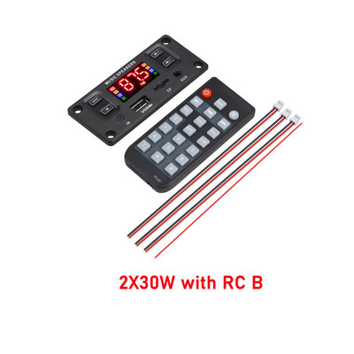 2X25/30/40/60W усилвател MP3 плейър Bluetooth-съвместим 5.0 аудио модул Поддръжка на запис FM радио MP3 декодер платка за кола