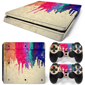 Για PS4 Slim Console και 2 Controllers Skin Sticker PS4 Geometry Design Αφαιρούμενο κάλυμμα PVC βινυλίου