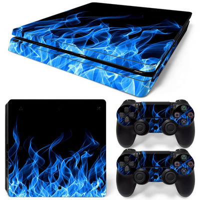За PS4 Slim Console и 2 контролера Стикер на кожата PS4 Геометричен дизайн Подвижен капак PVC Винил